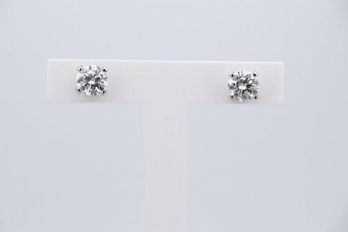Oorbellen Platina - 2.11ct. tw. Diamant (Natuurlijk), Sieraden, Tassen en Uiterlijk, Oorbellen