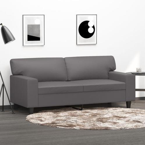 vidaXL Tweezitsbank 140 cm kunstleer grijs, Huis en Inrichting, Banken | Bankstellen, Nieuw, 150 tot 200 cm, Leer, Tweepersoons