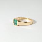 Zegelring - 18 karaat Geel goud - 1.07ct. tw. Smaragd -, Sieraden, Tassen en Uiterlijk, Antieke sieraden