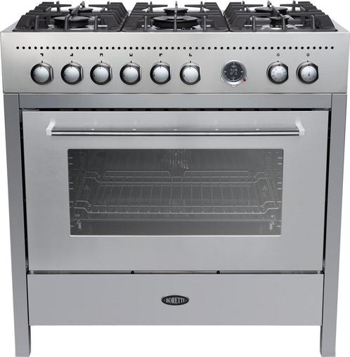 €1599 CRG916IX CARRARA BORETTI Gas Fornuis 90CM, Witgoed en Apparatuur, Fornuizen, Ophalen of Verzenden