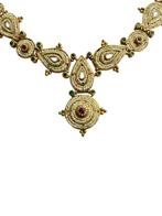 Choker halsketting - 12 kt. Roségoud Parel - Smaragd -, Sieraden, Tassen en Uiterlijk, Antieke sieraden