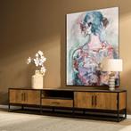Tv meubel Denver | Mangohout en staal | 240 cm - Meerdere, Ophalen of Verzenden, Nieuw