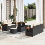 vidaXL 8-delige Lounge Set met Kussens Zwart Poly Rattan, Tuin en Terras, Verzenden, Nieuw, Rotan, Loungeset