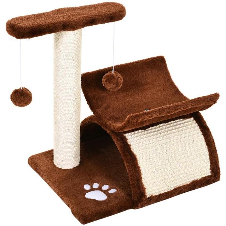 TRUUSK Krabpaal Speelboom - Kattenkrabpaal Met Bal - Bruin L, Dieren en Toebehoren, Katten-accessoires, Nieuw, Verzenden