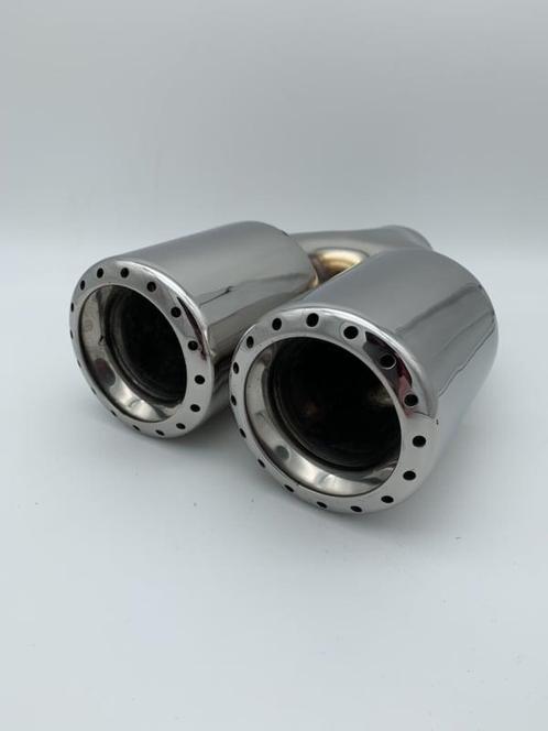 Uitlaat Sierstuk RVS Dubbel Rond – 2 x 80 mm, Auto-onderdelen, Overige Auto-onderdelen, Nieuw, Ophalen of Verzenden