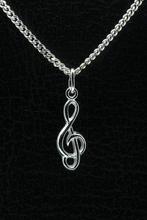 Zilveren Muzieksleutel ketting hanger - licht, Sieraden, Tassen en Uiterlijk, Verzenden, Nieuw