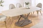 Uitschuifbare eettafel INCEPTION 130-190cm ovaal travertijn, Huis en Inrichting, Tafels | Eettafels, Ophalen of Verzenden, Nieuw