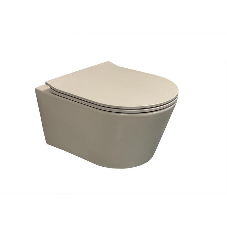 Wandtoilet BWS Calitri Urb.y 48 cm Rimfree Compact Mat Taupe, Doe-het-zelf en Verbouw, Sanitair, Overige typen, Nieuw, Ophalen of Verzenden