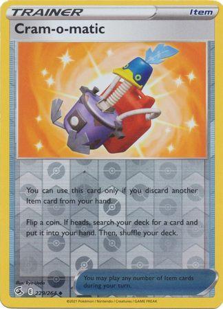 Trainer Cram-o-Matic 229/264 reverse holo (Fusion Strike), Hobby en Vrije tijd, Verzamelkaartspellen | Pokémon, Losse kaart, Nieuw
