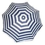 Strandparasol navy blue stripes 180 cm, Verzenden, Nieuw