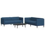 vidaXL 2-delige Loungeset stof blauw, Huis en Inrichting, Verzenden, Nieuw, Vierpersoons of meer, Stof