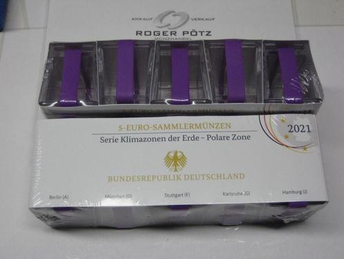 25 Euro 2021 Brd 5 x 5 Euro Pp polare Zone mit violettem..., Postzegels en Munten, Munten | Europa | Euromunten, Verzenden