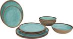 Bo-Camp - Servies - Halo - 12 Stuks - Aqua, Verzenden, Zo goed als nieuw