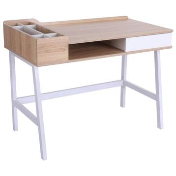 TRUUSK Bureau Met Opbergvak Wit Naturel 100 Cm X 55 Cm X 81, beschikbaar voor biedingen