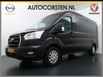 Ford Transit 350 2.0TDCI L3H2 3-Persoons Airco Trekhaak Crui, Auto's, Stof, Gebruikt, Euro 6, Overige kleuren