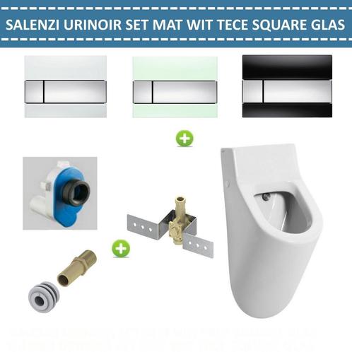 Urinoir Set Salenzi Hung Achterinlaat Mat Wit met TECE, Doe-het-zelf en Verbouw, Sanitair, Overige typen, Nieuw, Chroom, Ophalen of Verzenden