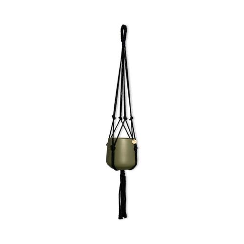 Plantenhanger Classic Zwart - Katoen - Macramé -, Huis en Inrichting, Woonaccessoires | Overige, Nieuw, Ophalen of Verzenden