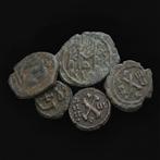 Arabisch-Byzantijns Lot of 5 Æ coins ca. 690–790 AD (Zonder