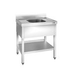 GGM Gastro | Spoeltafel PREMIUM - 800x600mm - met onderbouw, Verzenden, Nieuw in verpakking, RVS Meubilair