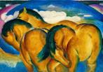 Kunstdruk Franz Marc - Die kleinen gelben Pferde 100x70cm, Verzenden, Nieuw