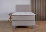 ACTIE! 1-Persoons boxspring Pamplona 90 200 Beige, 90 cm, Eenpersoons, Verzenden, Beige