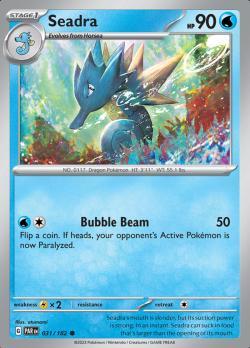 Seadra 031/182 reverse holo Paradox Rift, Hobby en Vrije tijd, Verzamelkaartspellen | Pokémon, Losse kaart, Nieuw, Foil, Ophalen of Verzenden