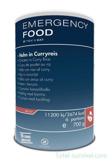 Trek n Eat, Emergency Food Kip in Curried Rice 700G blik, Caravans en Kamperen, Kampeeraccessoires, Nieuw, Ophalen of Verzenden