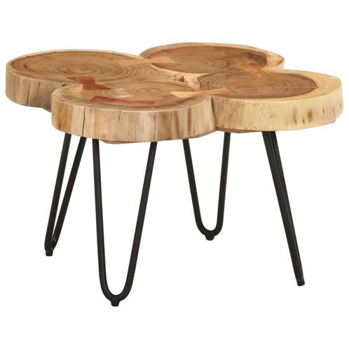 vidaXL Salontafel 36 cm 4 boomstammen massief acaciahout, Huis en Inrichting, Tafels | Salontafels, Nieuw, 50 tot 100 cm, Overige houtsoorten