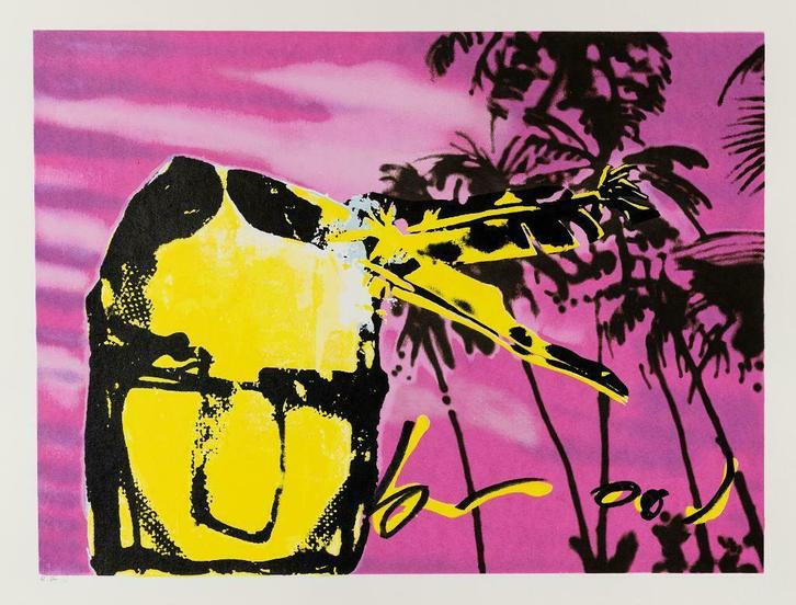Herman Brood Zeefdruk: Pink Palm Indian, Antiek en Kunst, Kunst | Litho's en Zeefdrukken, Ophalen of Verzenden