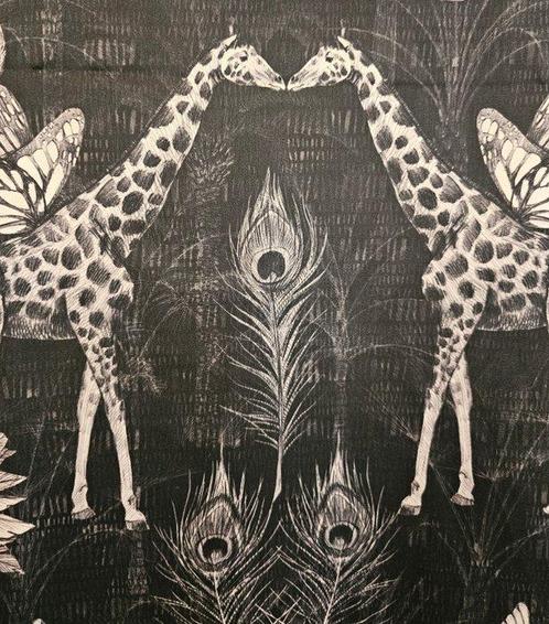 Luxe stof lichtgewicht katoen satijn met olifanten en, Antiek en Kunst, Antiek | Kleden en Textiel