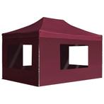 Partytent inklapbaar met wanden 4,5x3 m aluminium wijnrood, Tuin en Terras, Verzenden, Nieuw, 2 meter of meer, Partytent