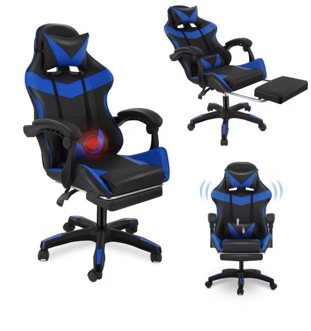 Massage Gamingstoel met Voetsteun –Ergonomisch en Verstelbaa, Huis en Inrichting, Bureaustoelen, Nieuw, Verzenden