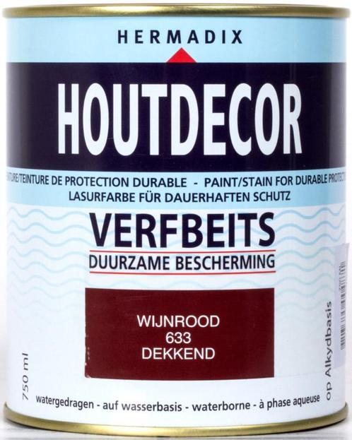 Houtdecor Verfbeits Wijnrood 633 750 ml, Doe-het-zelf en Verbouw, Verf, Beits en Lak, Nieuw, Ophalen of Verzenden