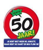 Verjaardagskaart 50 Jaar Verkeersbord 16,5cm, Hobby en Vrije tijd, Feestartikelen, Verzenden, Nieuw