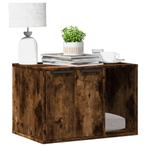 vidaXL Kattenbakkast 60x40x40 cm bewerkt hout gerookt, Verzenden, Nieuw