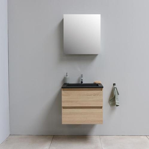 Badkamermeubel BWS Pepper Wastafel Acryl Mat Zwart Incl, Doe-het-zelf en Verbouw, Sanitair, Bad, Nieuw, Ophalen of Verzenden