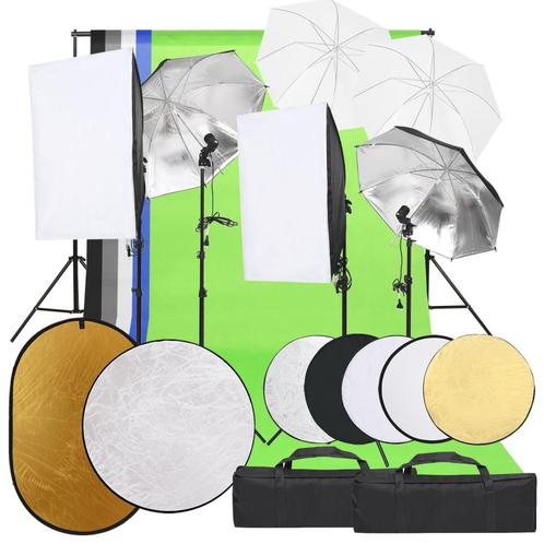 vidaXL Fotostudioset met verlichtingsset, achtergrond en, Audio, Tv en Foto, Fotografie | Fotostudio en Toebehoren, Nieuw, Verzenden