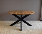 Ronde mango eettafel naturel Spider verjongde rand Ø150 cm, Huis en Inrichting, Tafels | Eettafels, Ophalen of Verzenden, Nieuw