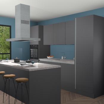 Greeploze Onyxgrijze keuken Lima 25092, Huis en Inrichting, Keuken | Complete keukens, Verzenden
