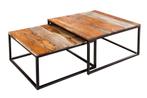 Design salontafel set van 2 ELEMENTS 75cm Sheesham massief, Nieuw, Ophalen of Verzenden
