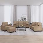 vidaXL 4-delige Loungeset met kussens kunstleer, Huis en Inrichting, Verzenden, 150 tot 200 cm, Nieuw, Leer