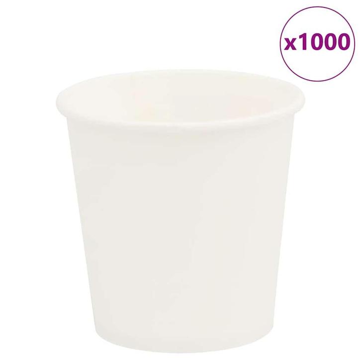 vidaXL Papieren koffiekopjes 1000 st 4oz 100 ml wit, Huis en Inrichting, Keuken | Servies, Nieuw, Verzenden