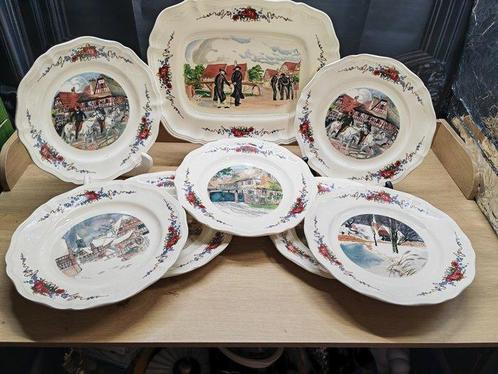 Sarreguemines - H. Loux - Bord (8) - Série Alsace -, Antiek en Kunst, Antiek | Meubels | Tafels
