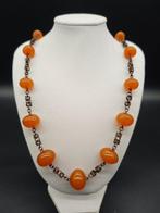 Vintage oud antiek honing Baltisch amber - ketting 66 cm,, Verzamelen