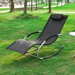2dekans | SoBuy Ligstoel - Buiten - Max. 150 kg - Zwart, Huis en Inrichting, Stoelen, Ophalen of Verzenden, Zo goed als nieuw