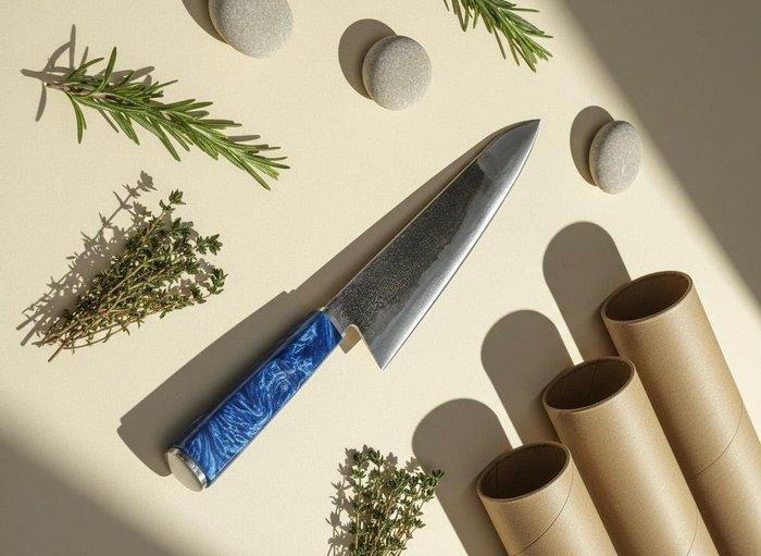 Handcrafted Steel Chef’s Knife - Tafelmes - Staal, Hout -, Antiek en Kunst, Antiek | Keukenbenodigdheden