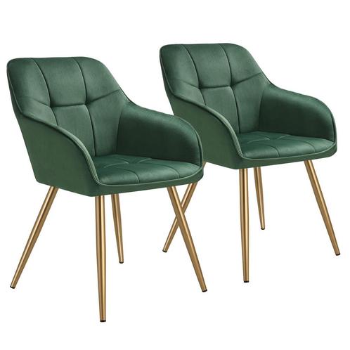 Eetkamerstoel Marilyn, fluweellook, gecapitonneerd - donkerg, Huis en Inrichting, Stoelen, Verzenden