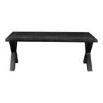 Mangohouten Eettafel Rechthoek Cedric 260x100 cm (6cm) Zwart, Huis en Inrichting, Tafels | Eettafels, 100 tot 150 cm, Verzenden