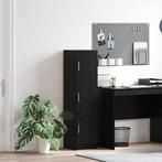 vidaXL buffetkast Zwart eiken 31.5 x 32 x 124 cm Bewerkt, Huis en Inrichting, Kasten | Buffetkasten, Minder dan 50 cm, Verzenden