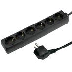 Tafelcontactdoos 6 voudig zwart + RA - 1.5 meter, Ophalen of Verzenden, Nieuw